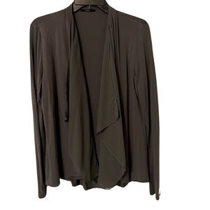 Tahari gray draped front cardigan- light weight